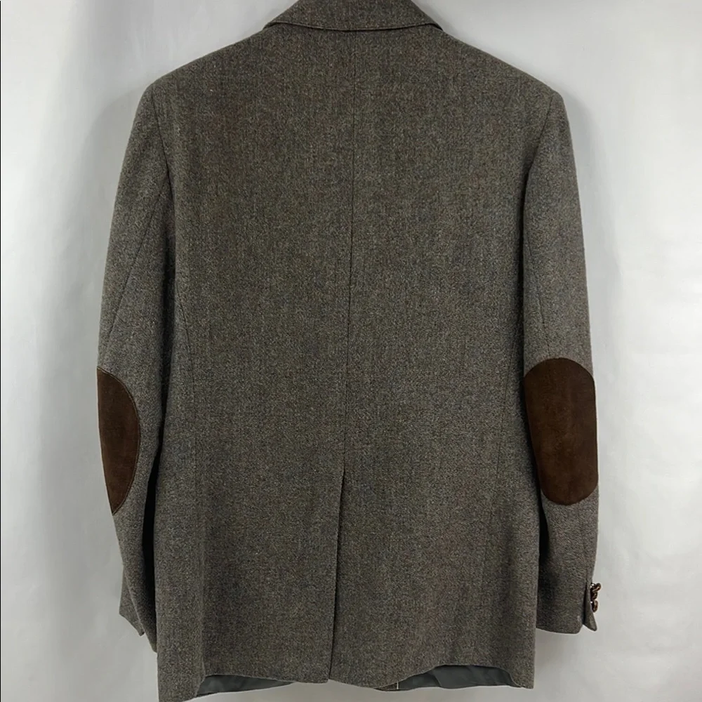 Vintage May‎ D&F Academia Gray Wool Sport Coat Professor Elbow Patches  Size M